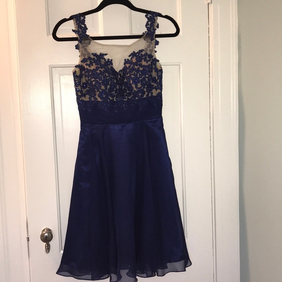 Blue Mac Duggal Cocktail Dress - Picture 1 of 4